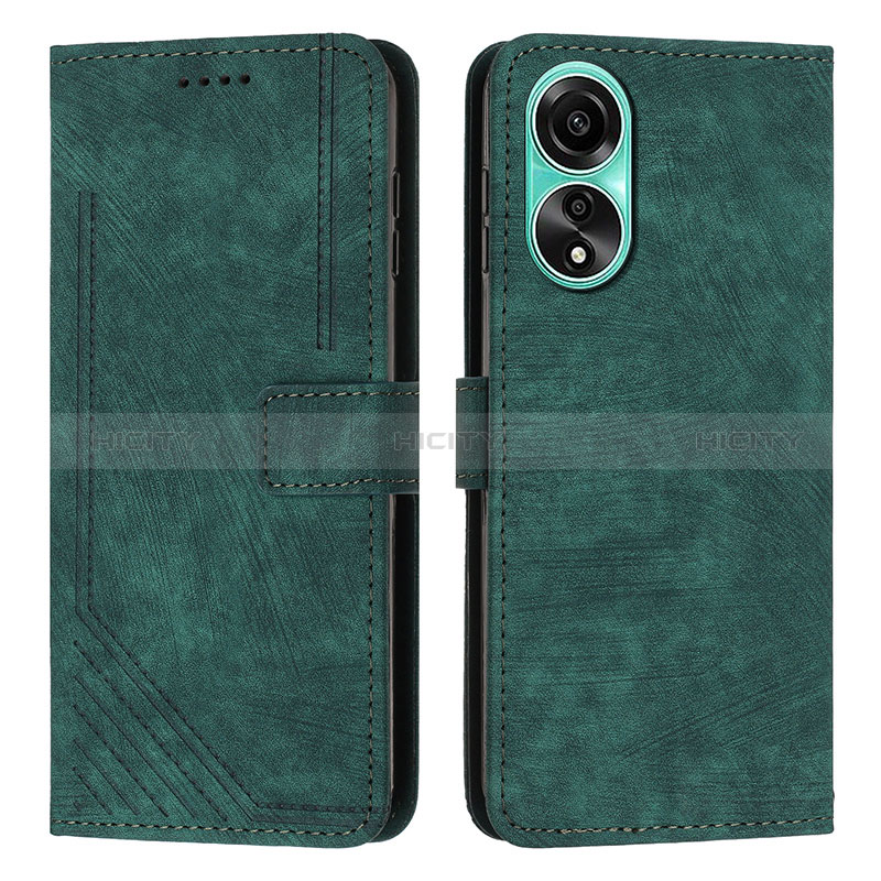 Coque Portefeuille Livre Cuir Etui Clapet Y01X pour Oppo A18 Vert Plus