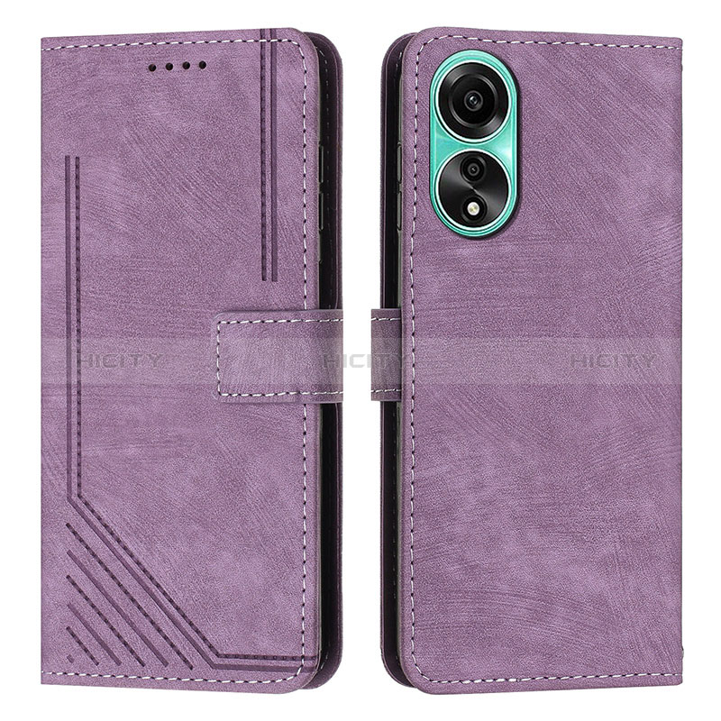 Coque Portefeuille Livre Cuir Etui Clapet Y01X pour Oppo A38 Violet Plus