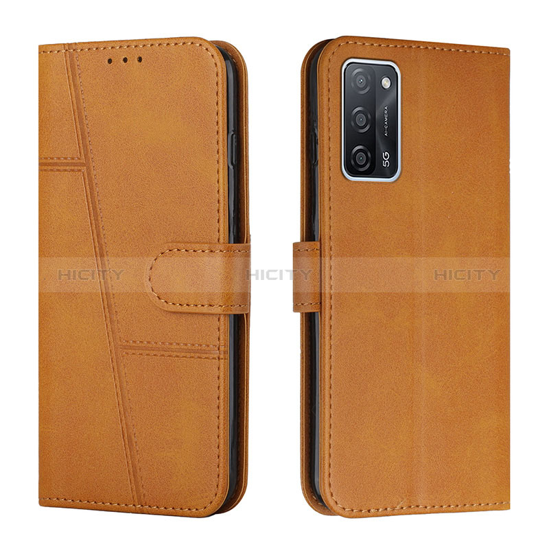 Coque Portefeuille Livre Cuir Etui Clapet Y01X pour Oppo A56 5G Brun Clair Plus