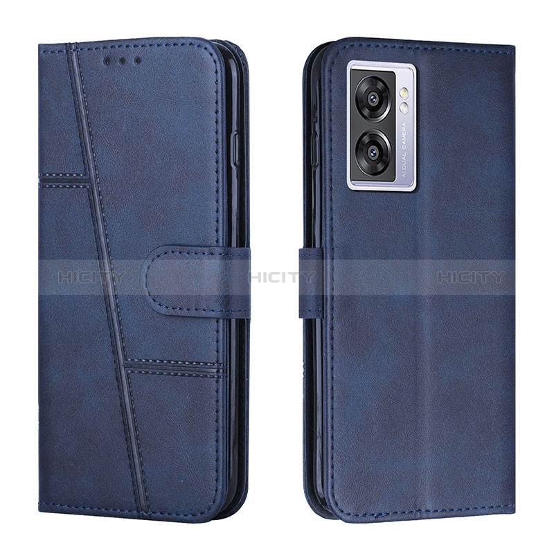 Coque Portefeuille Livre Cuir Etui Clapet Y01X pour Oppo A57 5G Bleu Plus