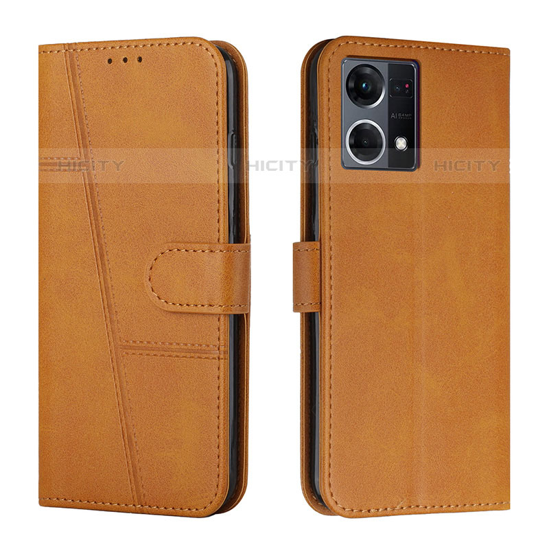 Coque Portefeuille Livre Cuir Etui Clapet Y01X pour Oppo F21 Pro 4G Brun Clair Plus