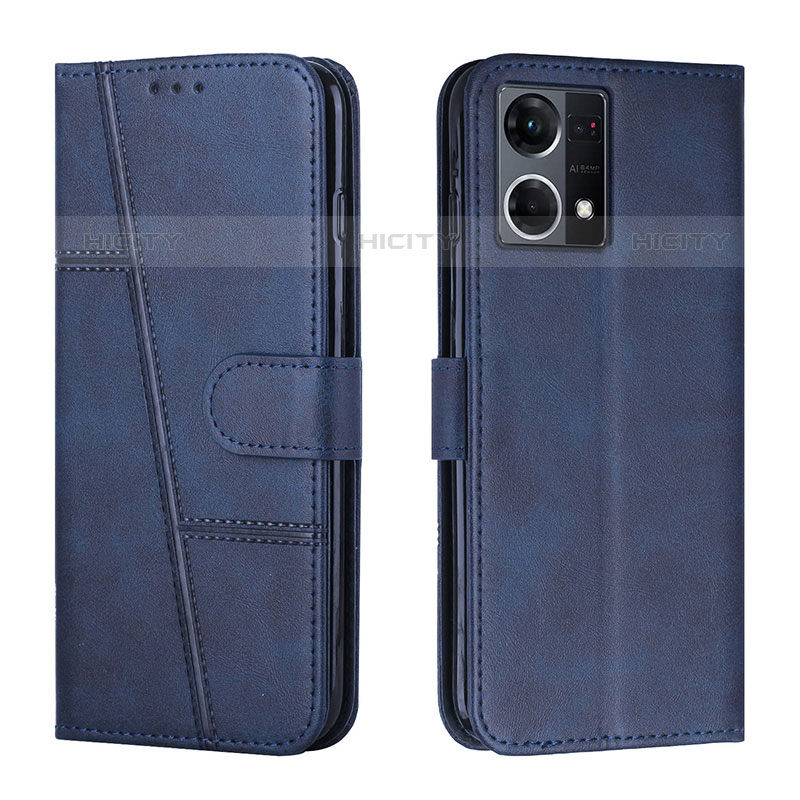 Coque Portefeuille Livre Cuir Etui Clapet Y01X pour Oppo F21s Pro 4G Bleu Plus