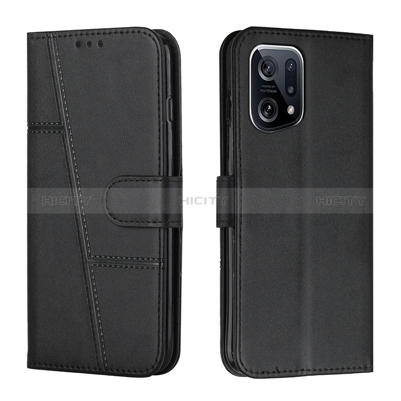 Coque Portefeuille Livre Cuir Etui Clapet Y01X pour Oppo Find X5 5G Noir Plus