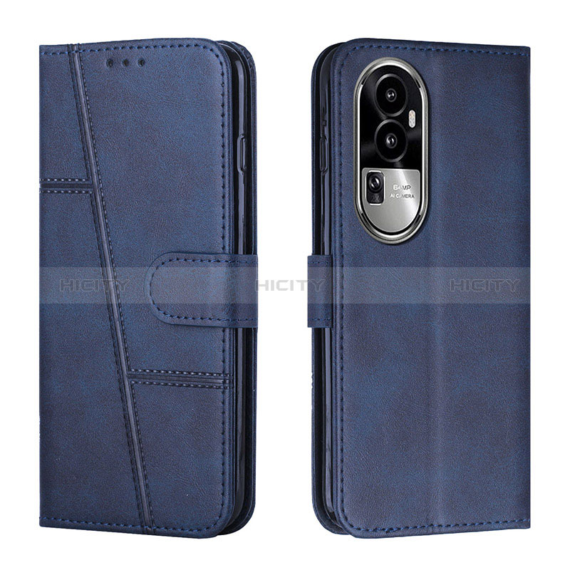 Coque Portefeuille Livre Cuir Etui Clapet Y01X pour Oppo Reno10 Pro+ Plus 5G Bleu Plus