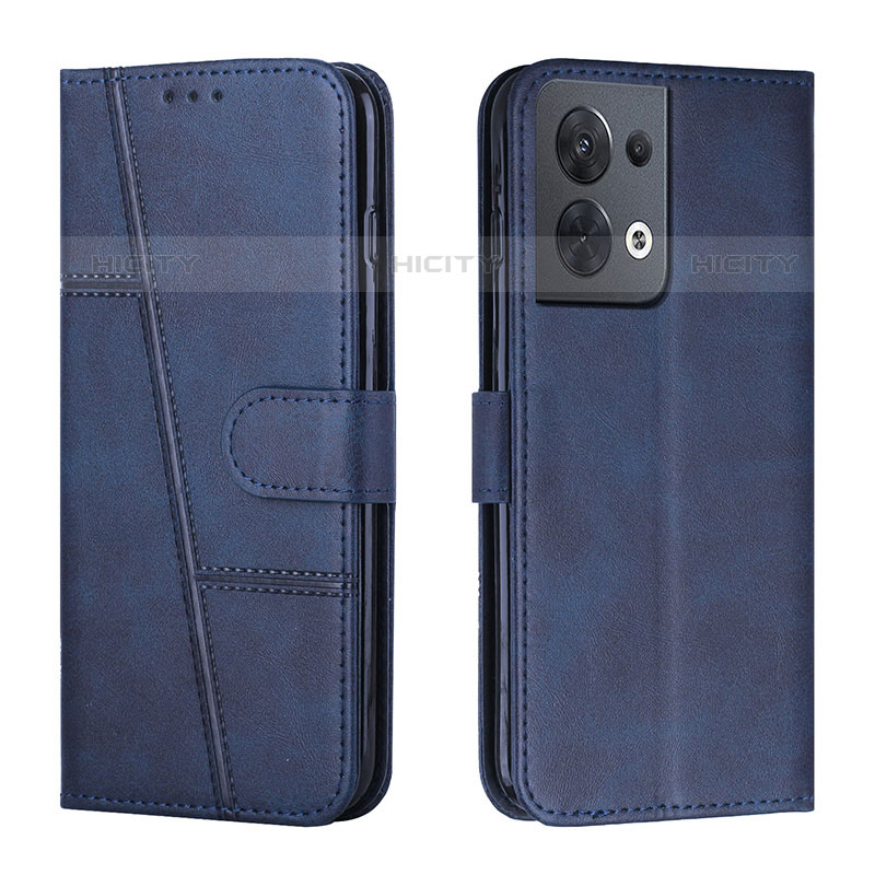 Coque Portefeuille Livre Cuir Etui Clapet Y01X pour Oppo Reno8 5G Bleu Plus