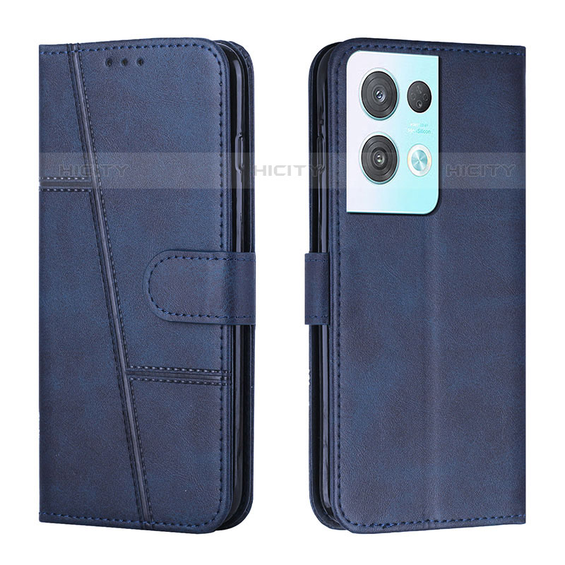 Coque Portefeuille Livre Cuir Etui Clapet Y01X pour Oppo Reno8 Pro 5G Bleu Plus