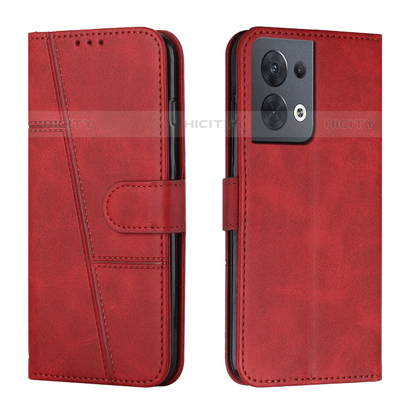 Coque Portefeuille Livre Cuir Etui Clapet Y01X pour Oppo Reno9 5G Rouge Plus