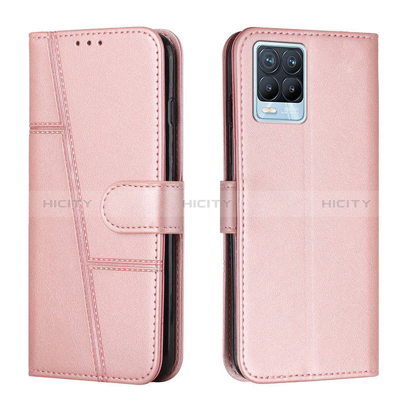 Coque Portefeuille Livre Cuir Etui Clapet Y01X pour Realme 8 4G Or Rose Plus