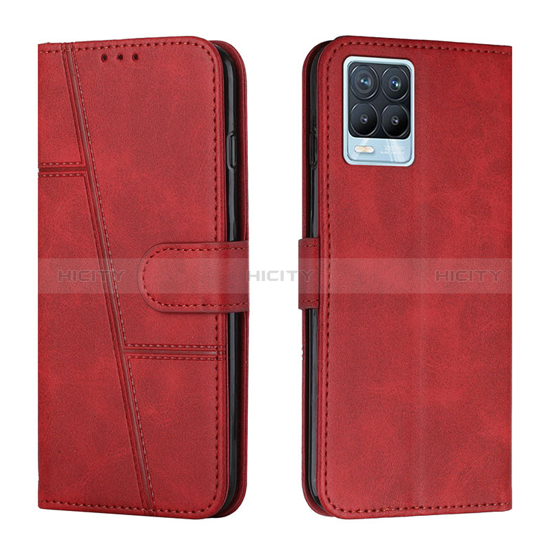 Coque Portefeuille Livre Cuir Etui Clapet Y01X pour Realme 8 4G Rouge Plus