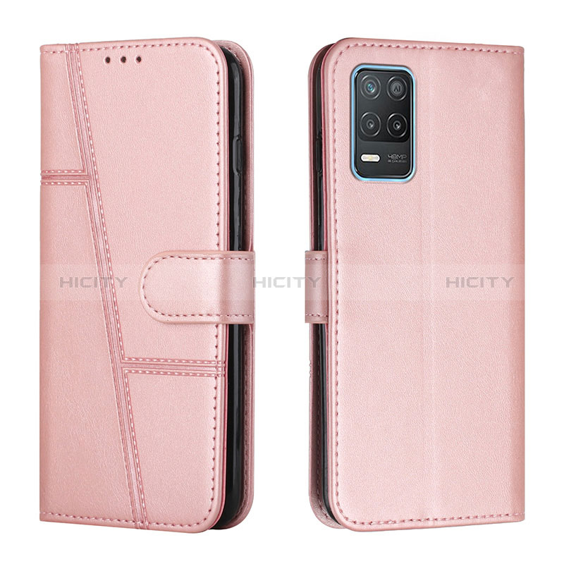 Coque Portefeuille Livre Cuir Etui Clapet Y01X pour Realme 8 5G Or Rose Plus