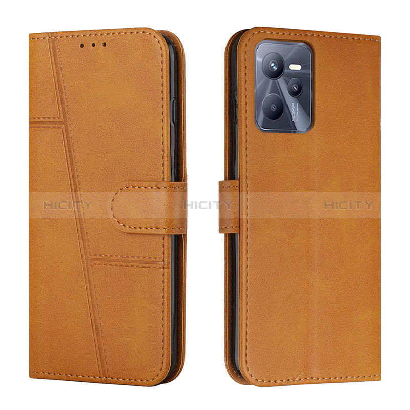 Coque Portefeuille Livre Cuir Etui Clapet Y01X pour Realme C35 Brun Clair Plus