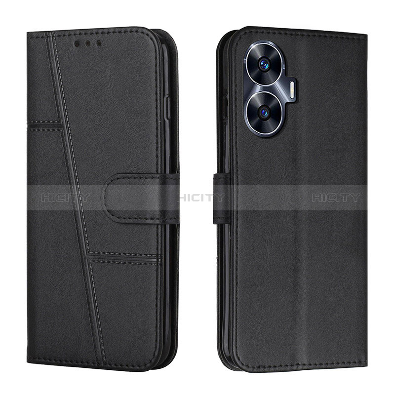 Coque Portefeuille Livre Cuir Etui Clapet Y01X pour Realme C55 Noir Plus