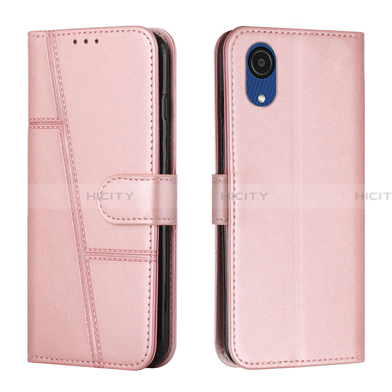 Coque Portefeuille Livre Cuir Etui Clapet Y01X pour Samsung Galaxy A03 Core Or Rose Plus