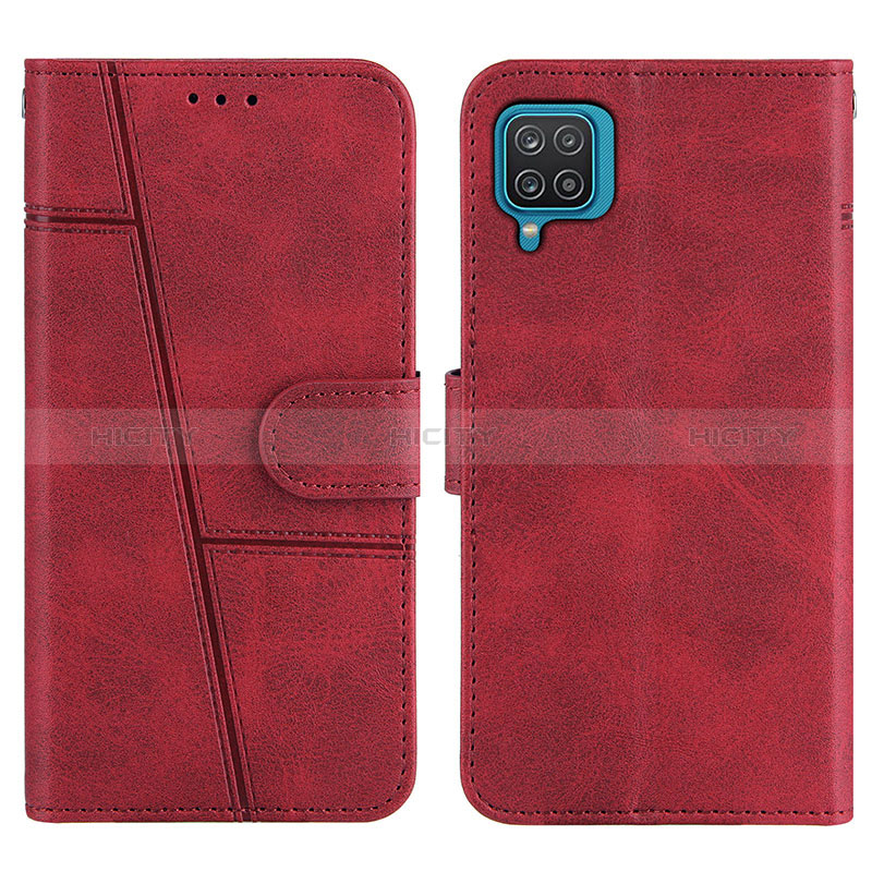 Coque Portefeuille Livre Cuir Etui Clapet Y01X pour Samsung Galaxy A12 5G Rouge Plus