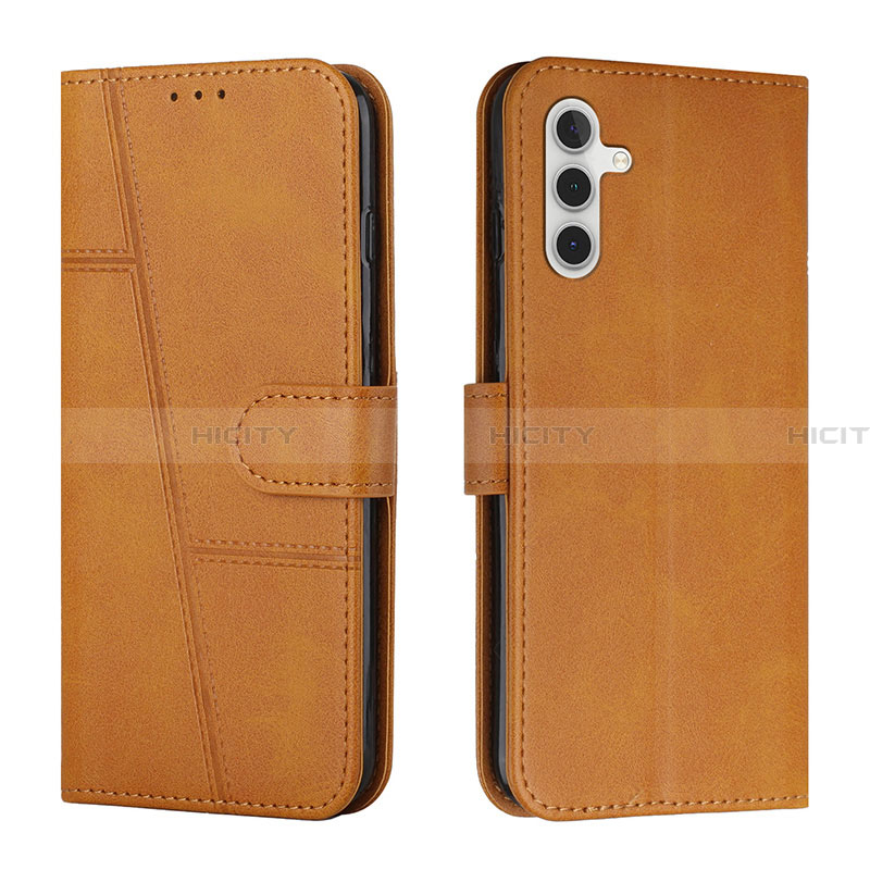 Coque Portefeuille Livre Cuir Etui Clapet Y01X pour Samsung Galaxy A13 5G Brun Clair Plus