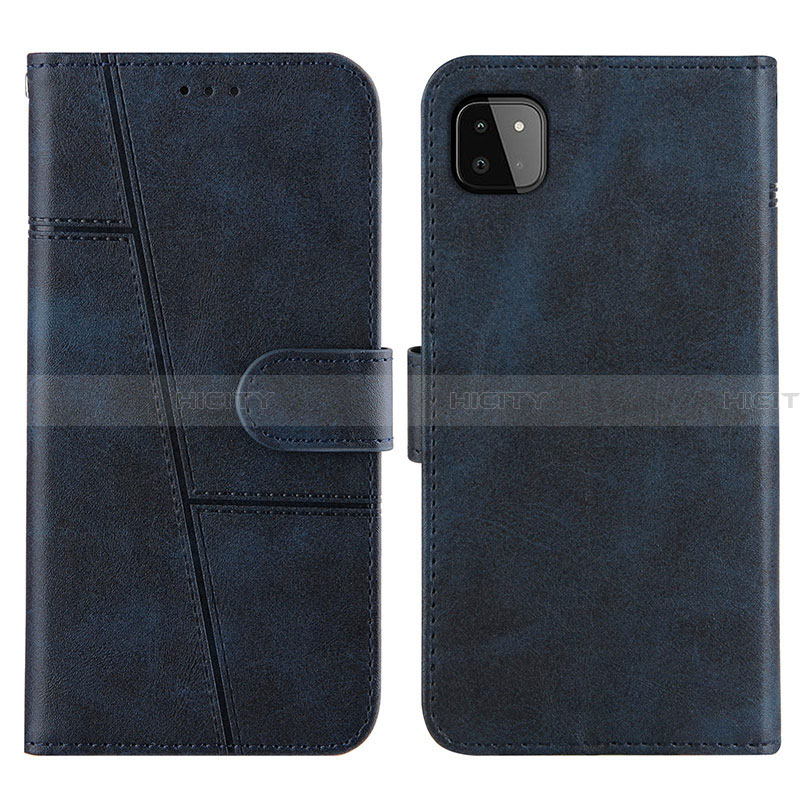 Coque Portefeuille Livre Cuir Etui Clapet Y01X pour Samsung Galaxy A22 5G Bleu Plus