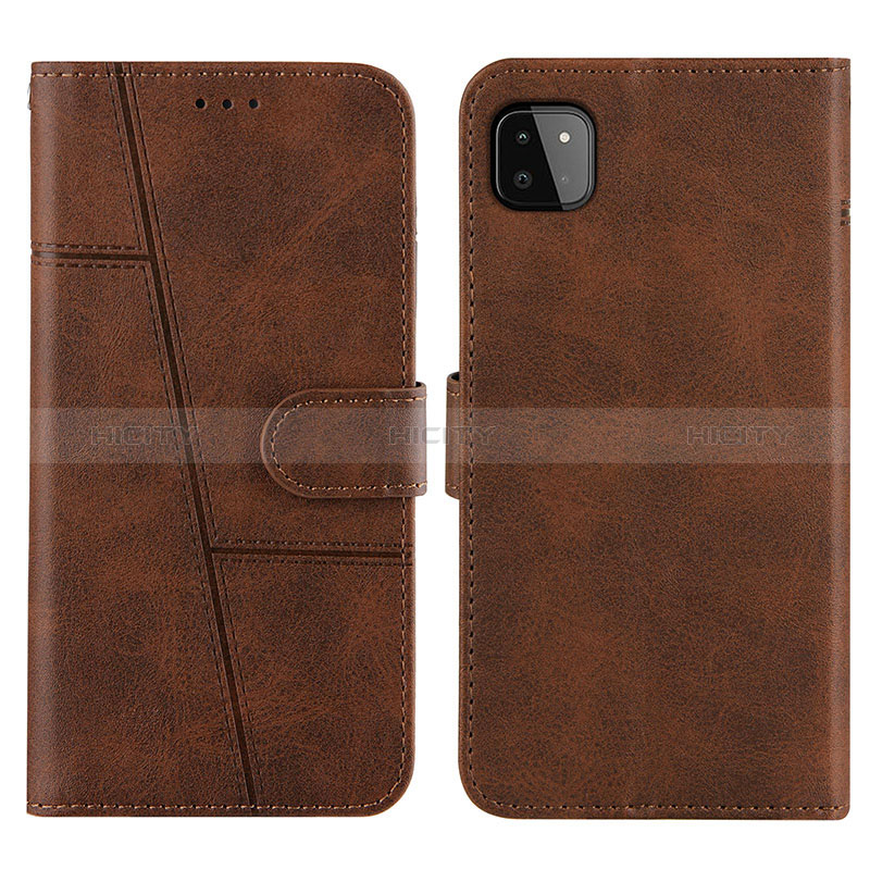 Coque Portefeuille Livre Cuir Etui Clapet Y01X pour Samsung Galaxy A22s 5G Marron Plus