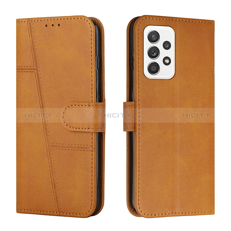 Coque Portefeuille Livre Cuir Etui Clapet Y01X pour Samsung Galaxy A23 5G Brun Clair Plus