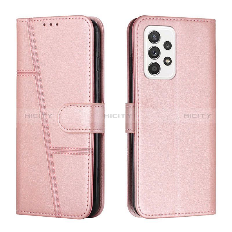 Coque Portefeuille Livre Cuir Etui Clapet Y01X pour Samsung Galaxy A23 5G Or Rose Plus