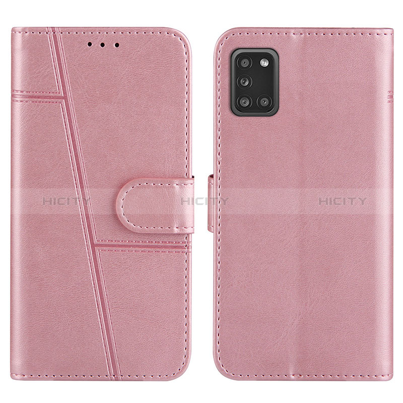 Coque Portefeuille Livre Cuir Etui Clapet Y01X pour Samsung Galaxy A31 Or Rose Plus