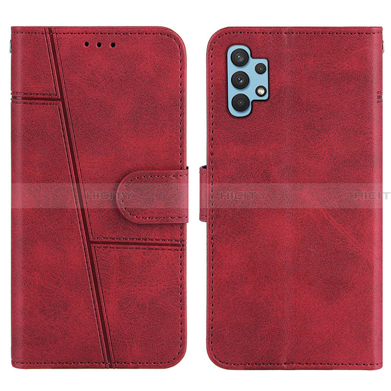 Coque Portefeuille Livre Cuir Etui Clapet Y01X pour Samsung Galaxy A32 4G Rouge Plus