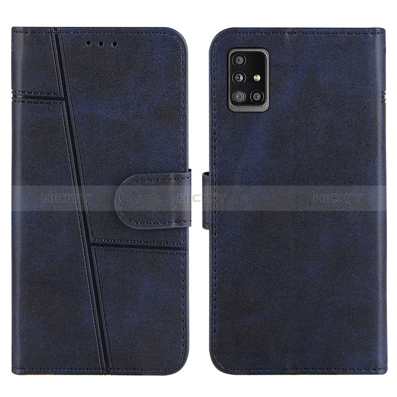 Coque Portefeuille Livre Cuir Etui Clapet Y01X pour Samsung Galaxy A51 4G Bleu Plus