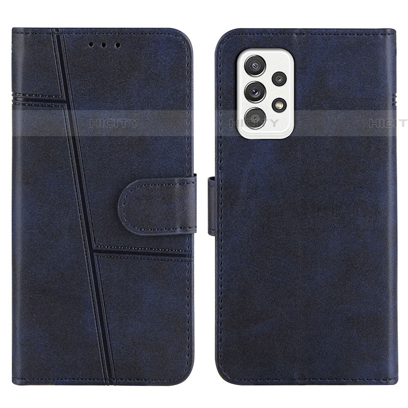 Coque Portefeuille Livre Cuir Etui Clapet Y01X pour Samsung Galaxy A52 5G Bleu Plus