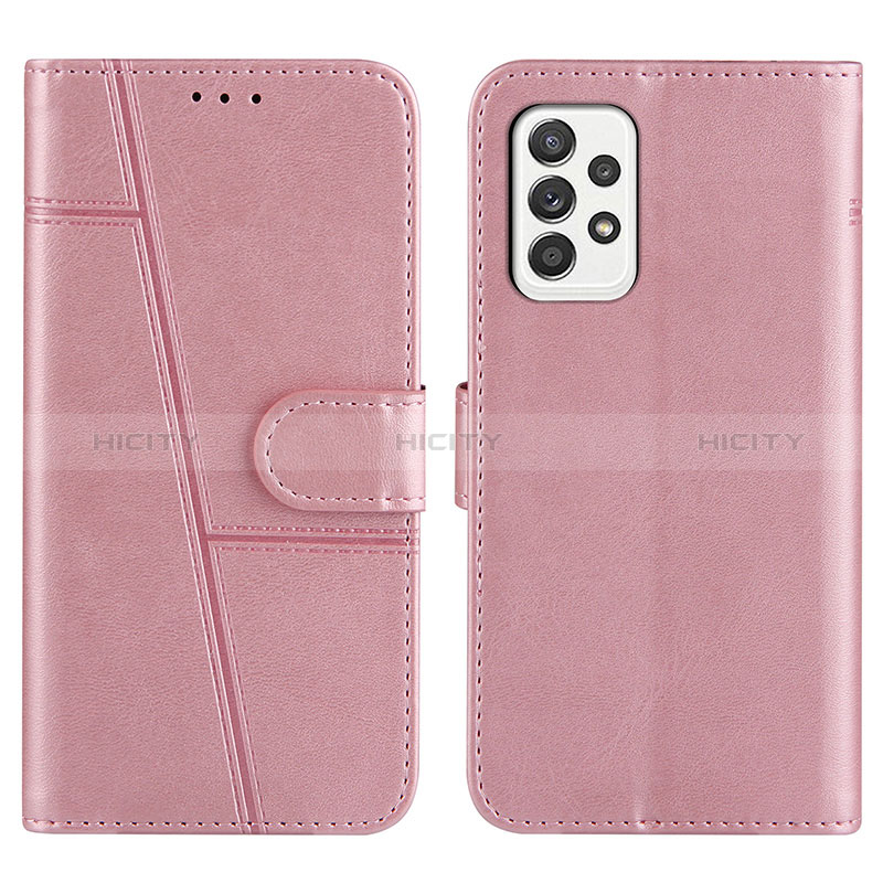 Coque Portefeuille Livre Cuir Etui Clapet Y01X pour Samsung Galaxy A52s 5G Or Rose Plus