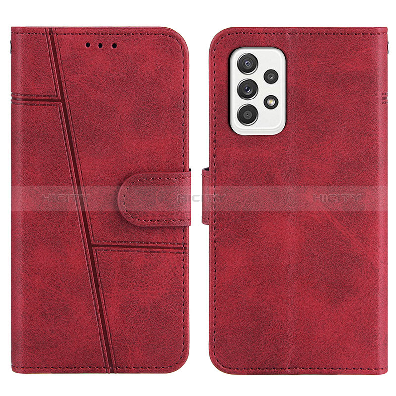 Coque Portefeuille Livre Cuir Etui Clapet Y01X pour Samsung Galaxy A52s 5G Rouge Plus