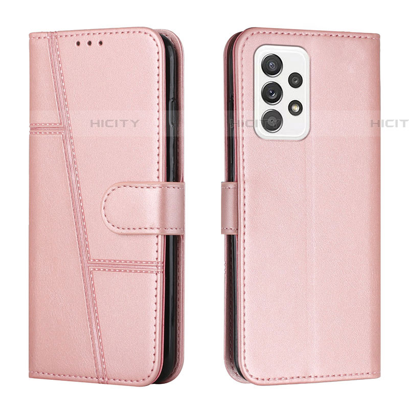 Coque Portefeuille Livre Cuir Etui Clapet Y01X pour Samsung Galaxy A53 5G Or Rose Plus