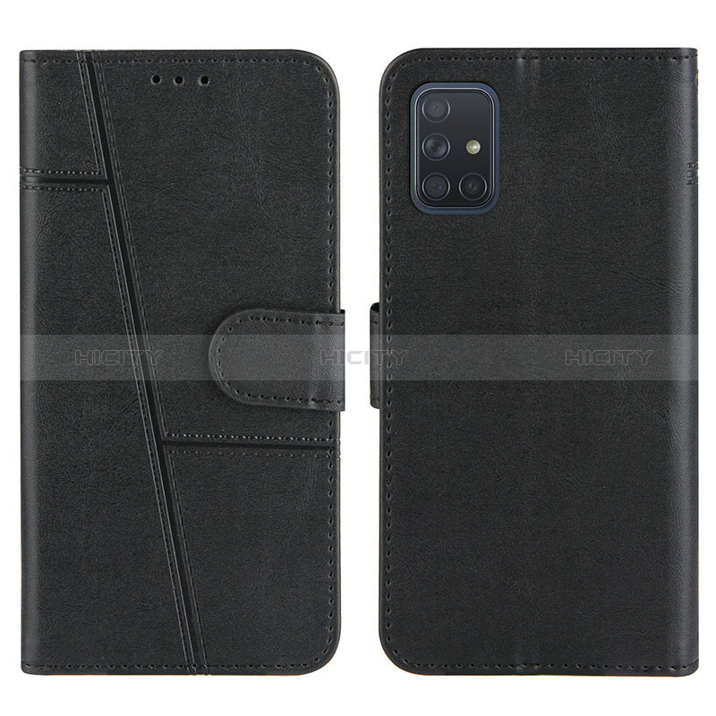 Coque Portefeuille Livre Cuir Etui Clapet Y01X pour Samsung Galaxy A71 4G A715 Noir Plus