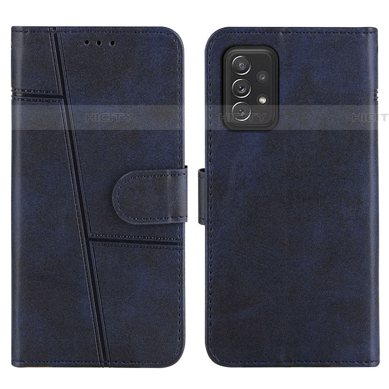 Coque Portefeuille Livre Cuir Etui Clapet Y01X pour Samsung Galaxy A72 4G Bleu Plus