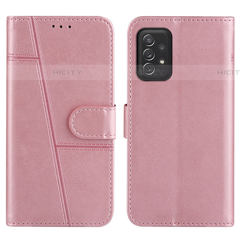 Coque Portefeuille Livre Cuir Etui Clapet Y01X pour Samsung Galaxy A72 4G Or Rose Plus