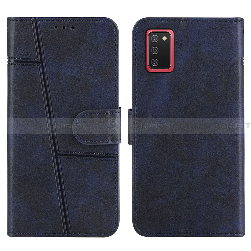 Coque Portefeuille Livre Cuir Etui Clapet Y01X pour Samsung Galaxy F02S SM-E025F Bleu Plus