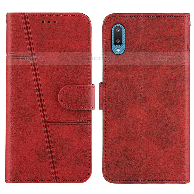 Coque Portefeuille Livre Cuir Etui Clapet Y01X pour Samsung Galaxy M02 Rouge Plus