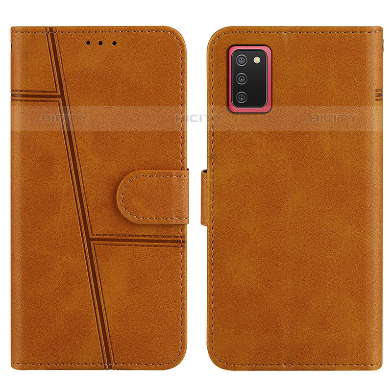 Coque Portefeuille Livre Cuir Etui Clapet Y01X pour Samsung Galaxy M02s Brun Clair Plus