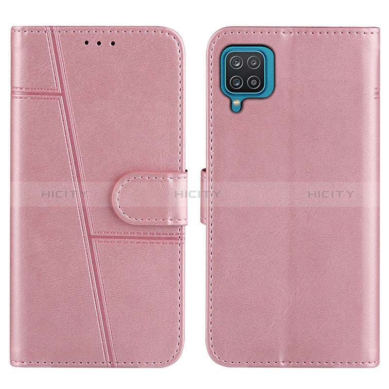 Coque Portefeuille Livre Cuir Etui Clapet Y01X pour Samsung Galaxy M12 Or Rose Plus