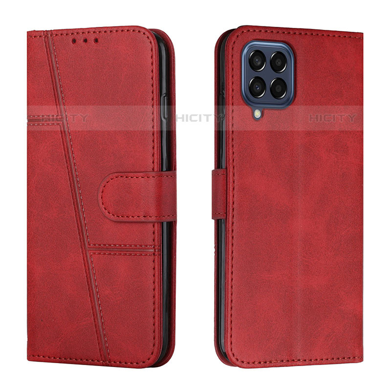 Coque Portefeuille Livre Cuir Etui Clapet Y01X pour Samsung Galaxy M33 5G Rouge Plus