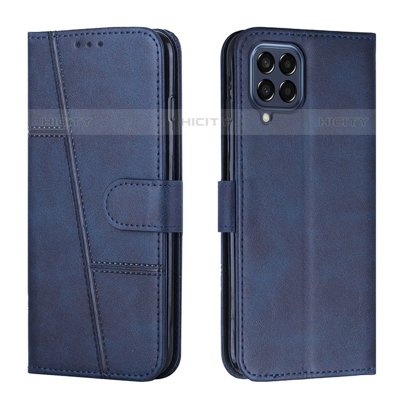 Coque Portefeuille Livre Cuir Etui Clapet Y01X pour Samsung Galaxy M53 5G Bleu Plus