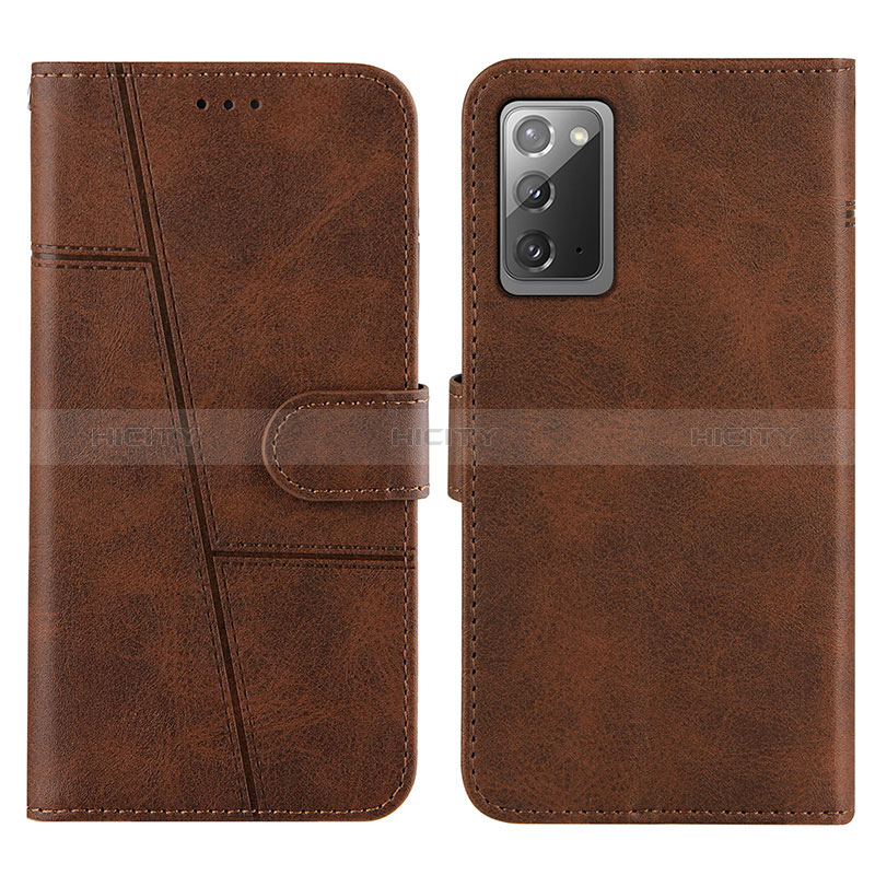 Coque Portefeuille Livre Cuir Etui Clapet Y01X pour Samsung Galaxy Note 20 5G Marron Plus