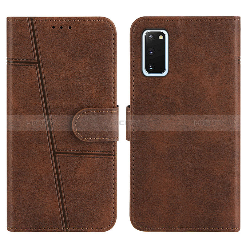 Coque Portefeuille Livre Cuir Etui Clapet Y01X pour Samsung Galaxy S20 5G Marron Plus