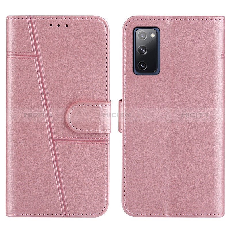 Coque Portefeuille Livre Cuir Etui Clapet Y01X pour Samsung Galaxy S20 FE (2022) 5G Or Rose Plus