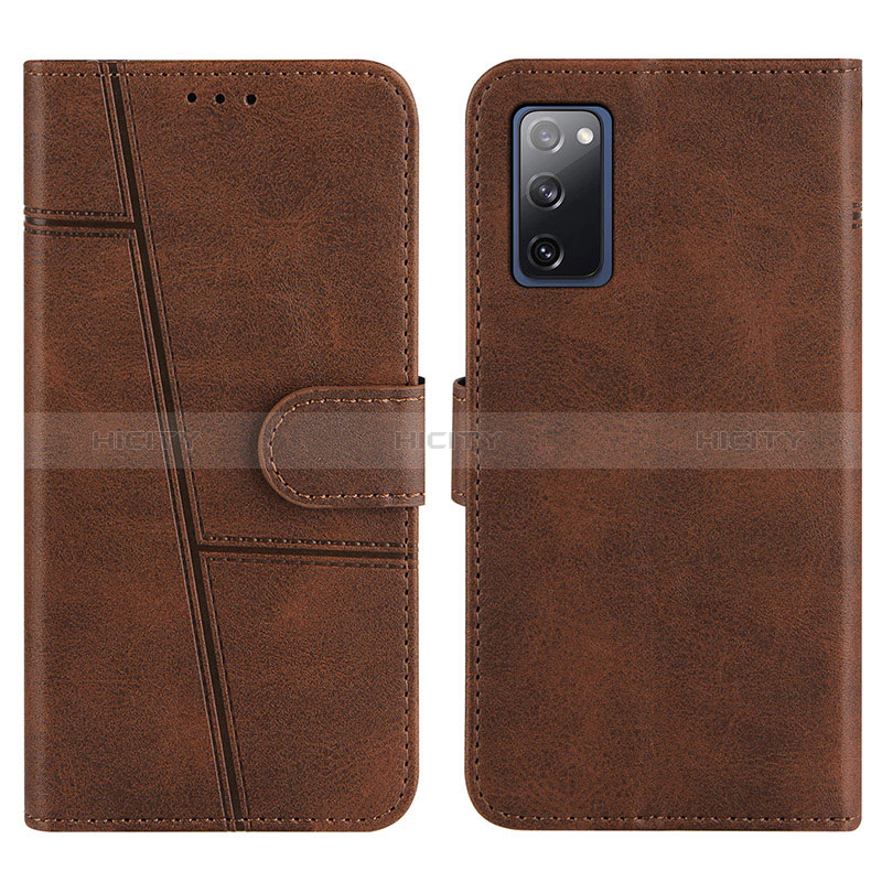 Coque Portefeuille Livre Cuir Etui Clapet Y01X pour Samsung Galaxy S20 FE 4G Marron Plus