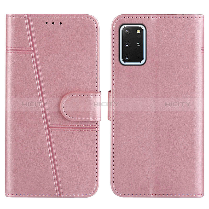 Coque Portefeuille Livre Cuir Etui Clapet Y01X pour Samsung Galaxy S20 Plus 5G Or Rose Plus