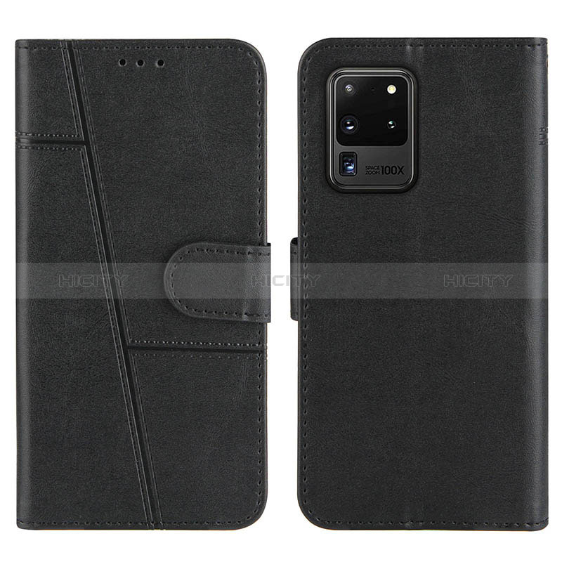 Coque Portefeuille Livre Cuir Etui Clapet Y01X pour Samsung Galaxy S20 Ultra 5G Noir Plus