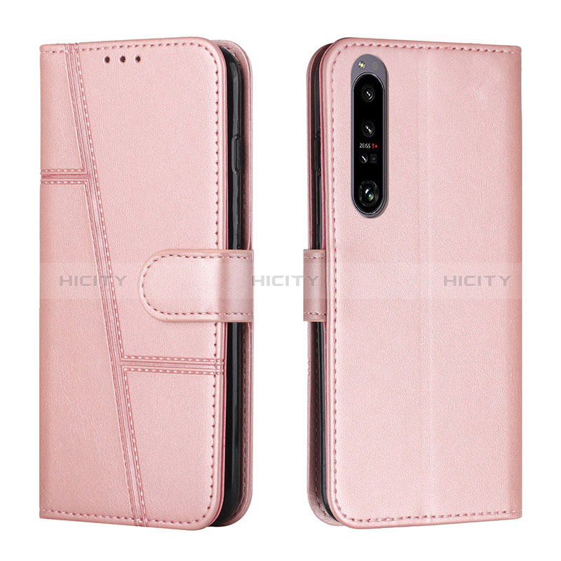 Coque Portefeuille Livre Cuir Etui Clapet Y01X pour Sony Xperia 1 IV SO-51C Or Rose Plus