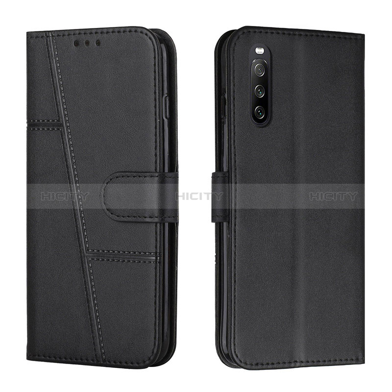 Coque Portefeuille Livre Cuir Etui Clapet Y01X pour Sony Xperia 10 IV SO-52C Noir Plus