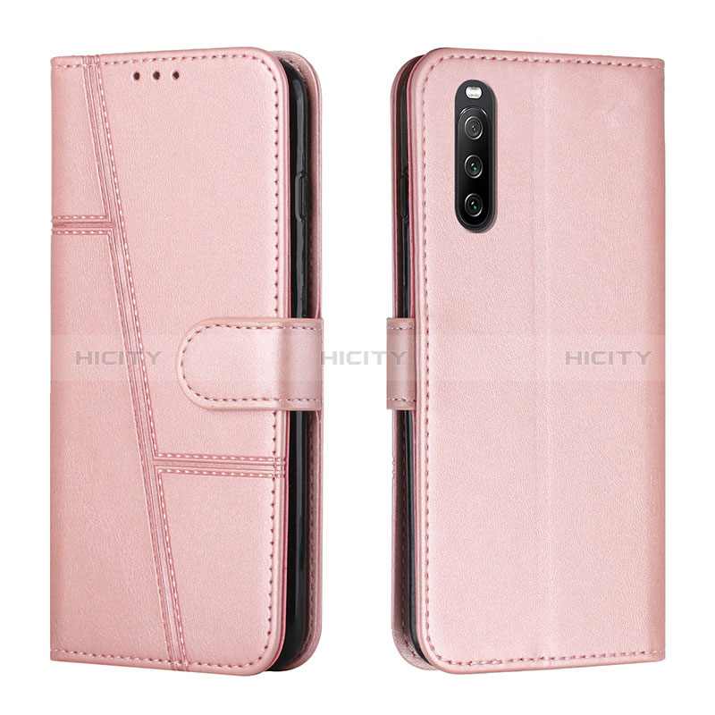 Coque Portefeuille Livre Cuir Etui Clapet Y01X pour Sony Xperia 10 IV SO-52C Or Rose Plus