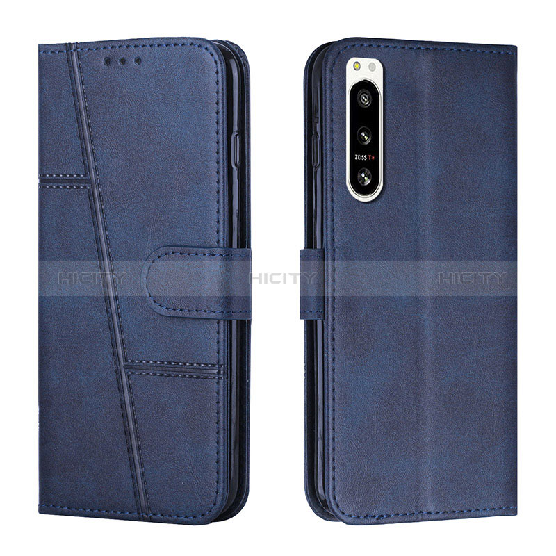 Coque Portefeuille Livre Cuir Etui Clapet Y01X pour Sony Xperia 5 IV Bleu Plus