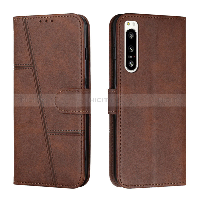 Coque Portefeuille Livre Cuir Etui Clapet Y01X pour Sony Xperia 5 IV Marron Plus